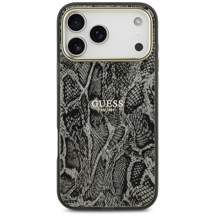 Etui Guess Python Pattern MagSafe do     iPhone 17 Pro Max czarny