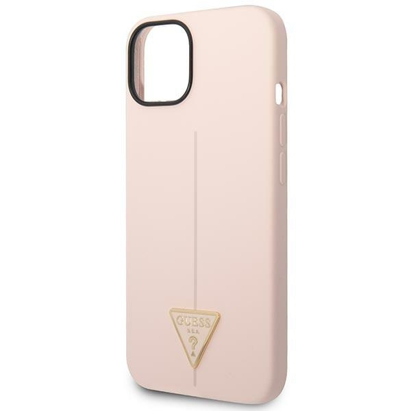 Etui GUESS Apple iPhone 14 Silicone Triangle Różowy Hardcase