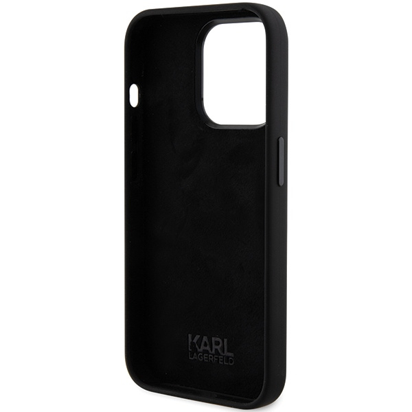 Etui Karl Lagerfeld KLHCP15LSMHKNPK iPhone 15 Pro 6.1" czarny/black Silicone Ikonik Metal Pin Case