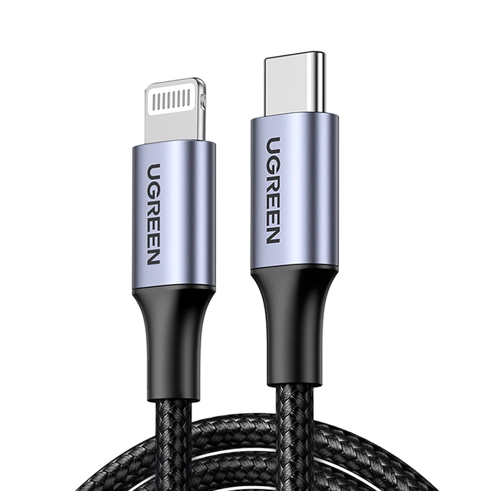 Ugreen kabel przewód MFI (Made For iPhone) USB Typ C - Lightning 3 A 1 m czarny (US304 60759)
