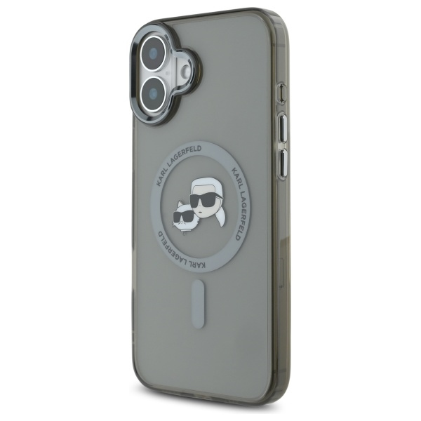Karl Lagerfeld KLHMP16MHLSKCK iPhone Plus 6.7" czarny/black hardcase IML Metal Karl&Choupette Head MagSafe