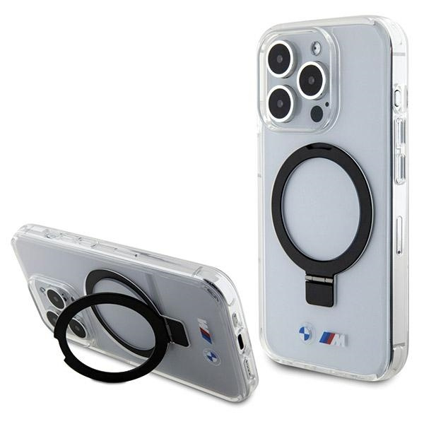 Etui BMW BMHMP15XURST iPhone 15 Pro Max 6.7" przeźroczysty/clear hardcase Ring Stand M Collection MagSafe Case