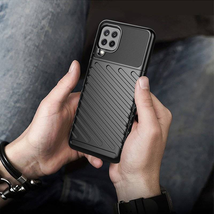 Thunder Case elastyczne pancerne etui pokrowiec Samsung Galaxy A22 4G niebieski