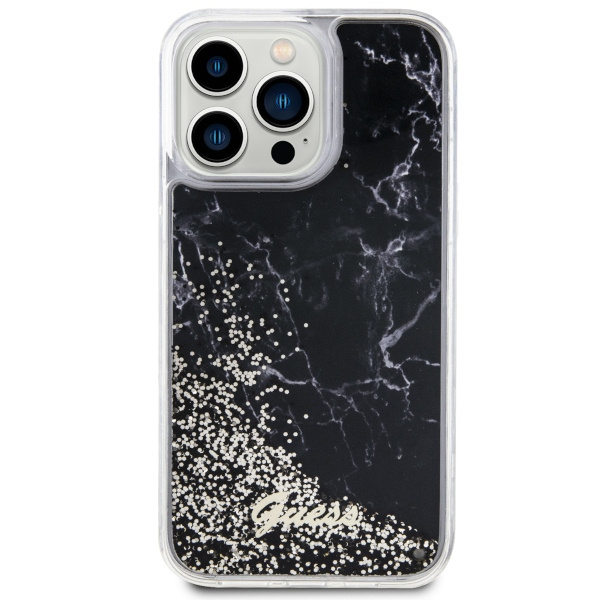 Etui Guess GUHCP14XLCSGSGK iPhone 14 Pro Max 6.7" czarny/black hardcase Liquid Glitter Marble Case