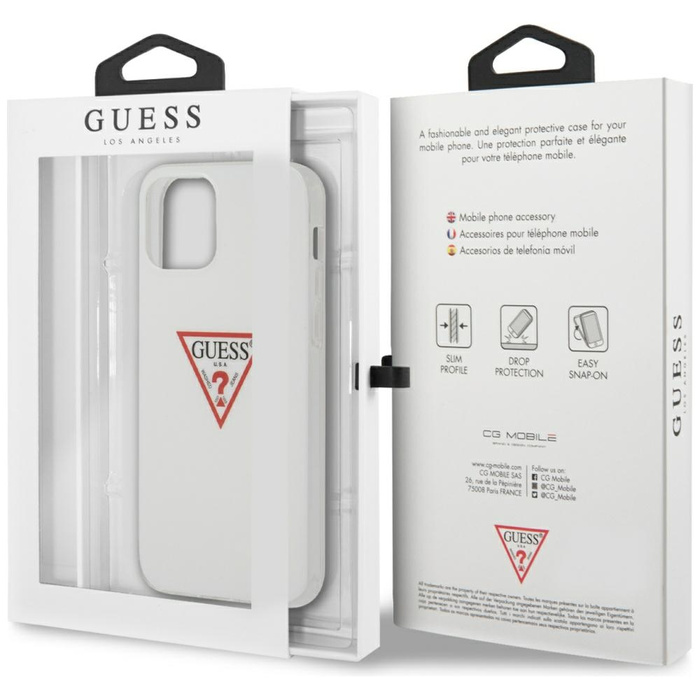 Etui GUESS Apple iPhone 12 12 Pro Triangle Collection Biały Hardcase