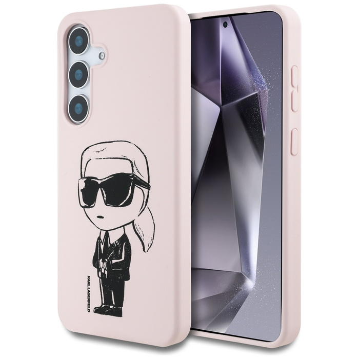 Etui Karl Lagerfeld Silicone Graffiti     Ikonik Printed Logo MagSafe do Samsung Galaxy S25 różowy