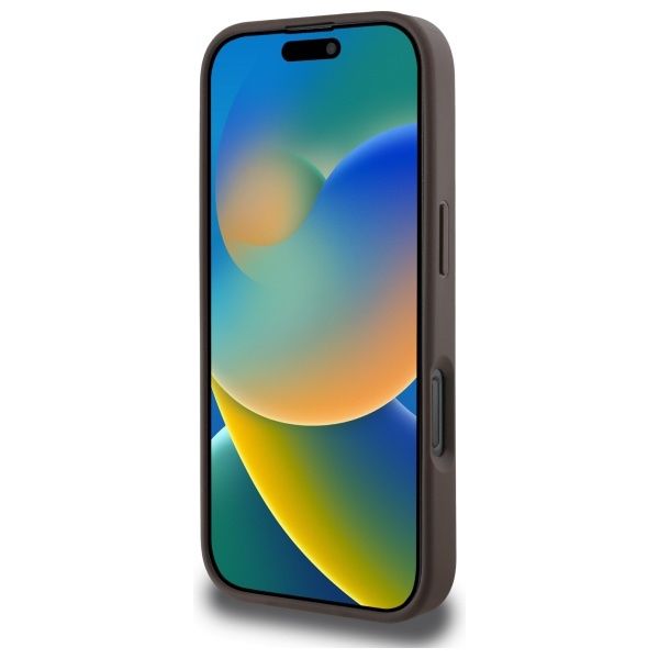 Etui Guess iPhone 16 Pro Max brązowy/brown MagSafe PU Peony On 4G Background