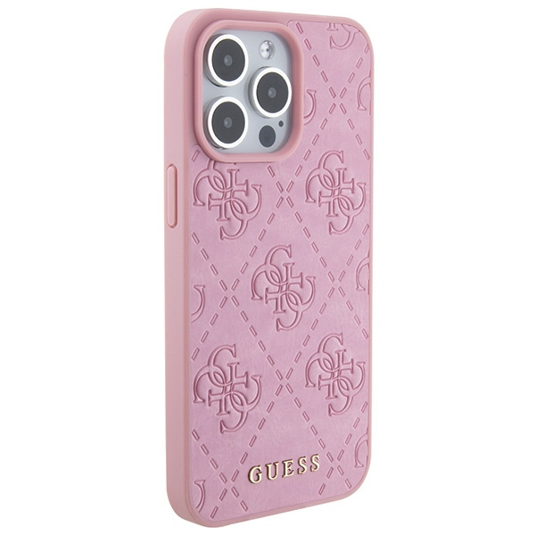 Etui Guess GUHCP15XP4EPMP iPhone 15 Pro Max 6.7" różowy/pink hardcase Leather 4G Stamped Case