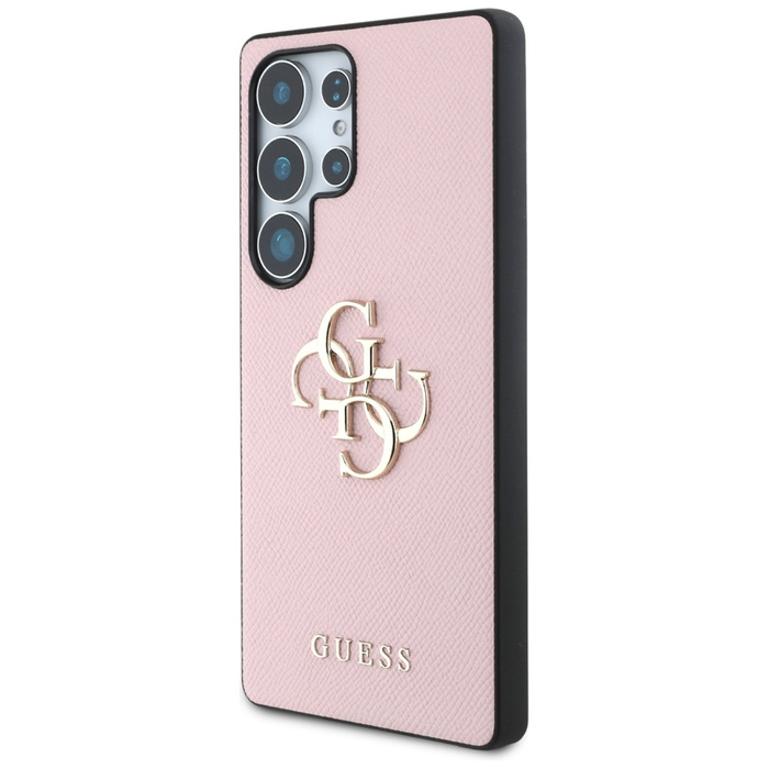 Etui Guess Grained Big 4G Logo Small      Classic Logo do Samsung Galaxy S25 Ultra różowy