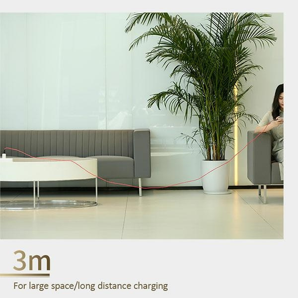 USAMS Kabel pleciony U41 USB-C Fast Charge 3m czerwony/red SJ398USB02 (US-SJ398)