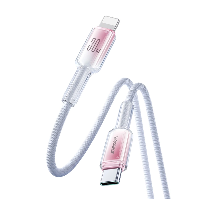 Kabel Joyroom S-A42 Crystal-Clear Series 30W USB-C - Lightning 1,2m - biały