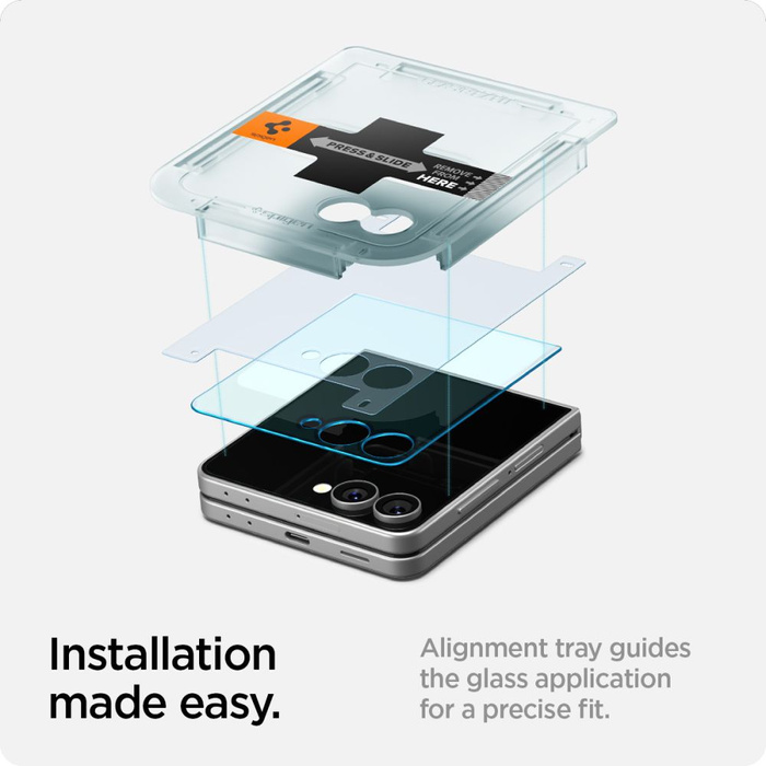 SZKŁO HARTOWANE SPIGEN SAMSUNG GALAXY Z FLIP 7 GLAS.TR ”EZ FIT” HD CLEAR