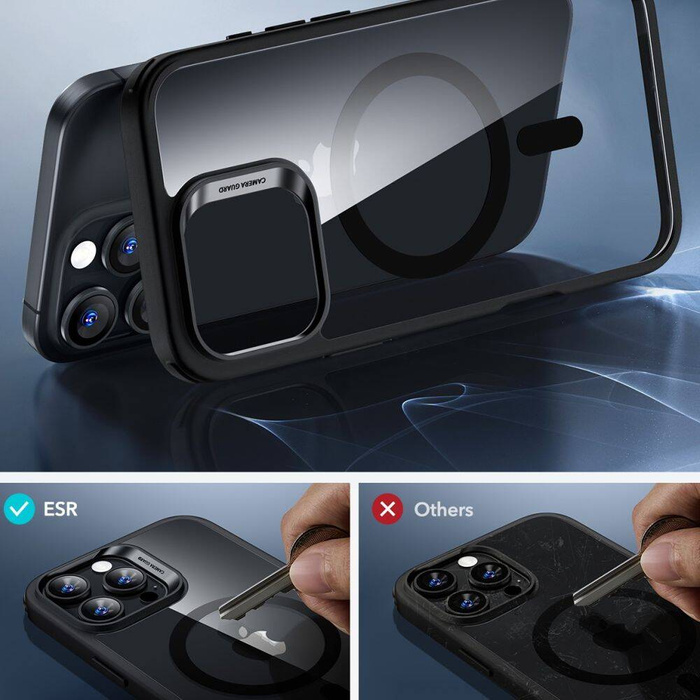 Etui ESR CLASSIC HYBRID HALOLOCK MAGSAFE & TEMPERED GLASS IPHONE 16 PRO MAX CLEAR/BLACK