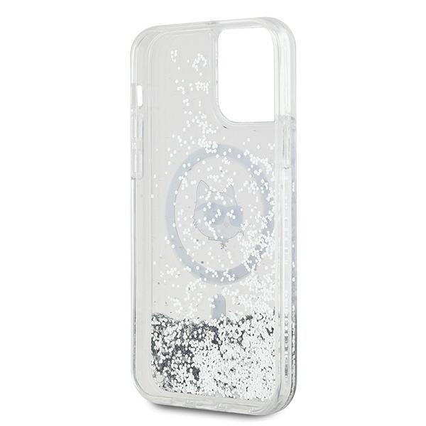 Karl Lagerfeld KLHMP12MLGCHSGH iPhone 12/12 Pro 6.1" hardcase transparent Liquid Glitter Choupette Head Magsafe