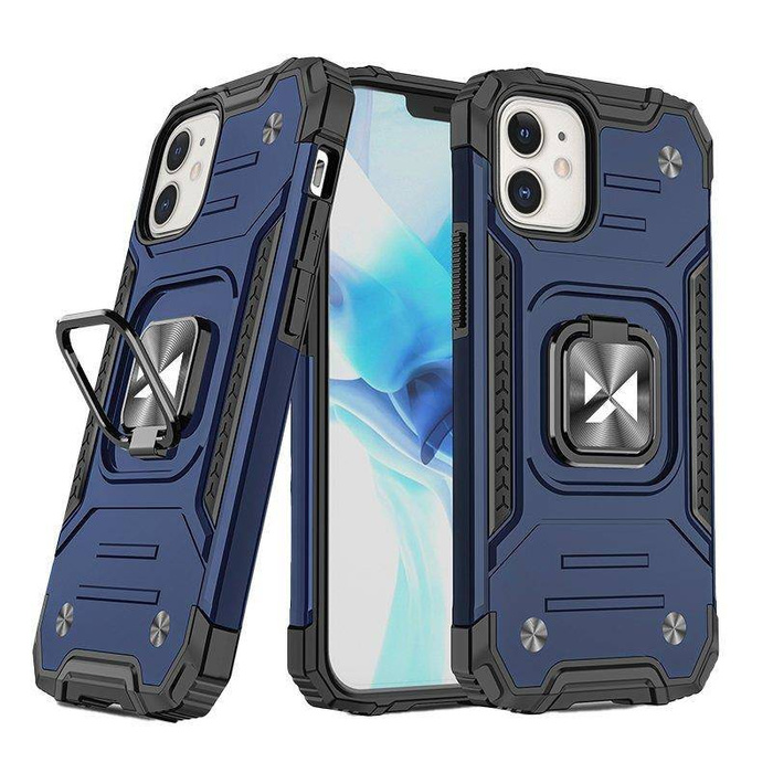 Etui Wozinsky Ring Armor etui iPhone 14 Plus pancerny pokrowiec uchwyt magnetyczny ring niebieskie Case
