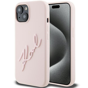 Etui Karl Lagerfeld KLHCP15SSKSBMCP iPhone 15 6.1" różowy/pink hardcase Silicone Karl Script Case
