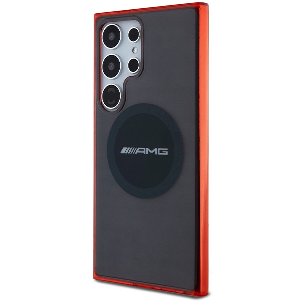 Etui AMG AMHMS24L23HBCK S24 Ultra S928 czarny/black hardcase Transparent Bicolor MagSafe Case