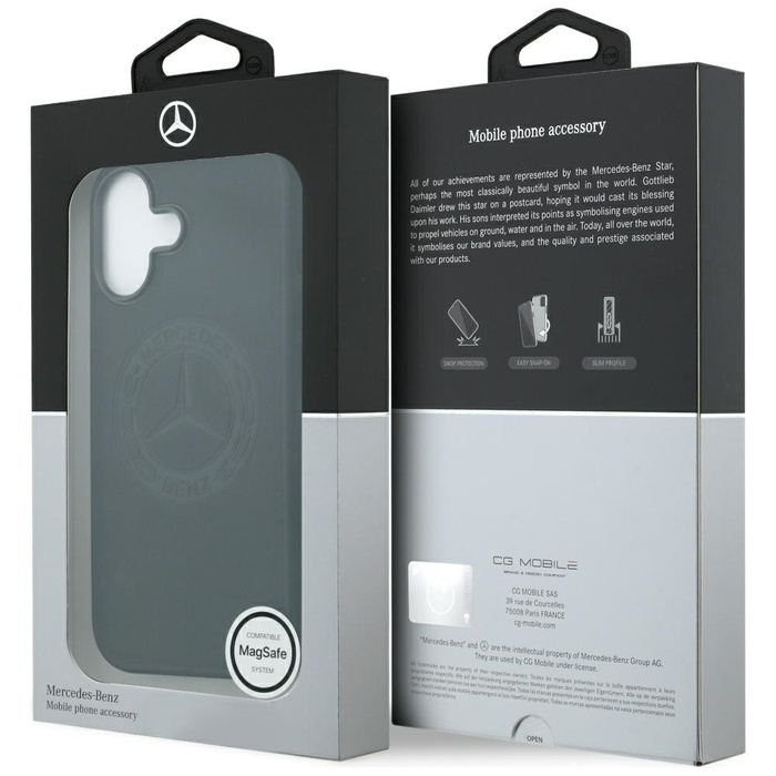 Etui Mercedes Leather Vintage Logo       MagSafe do iPhone 17 czarny