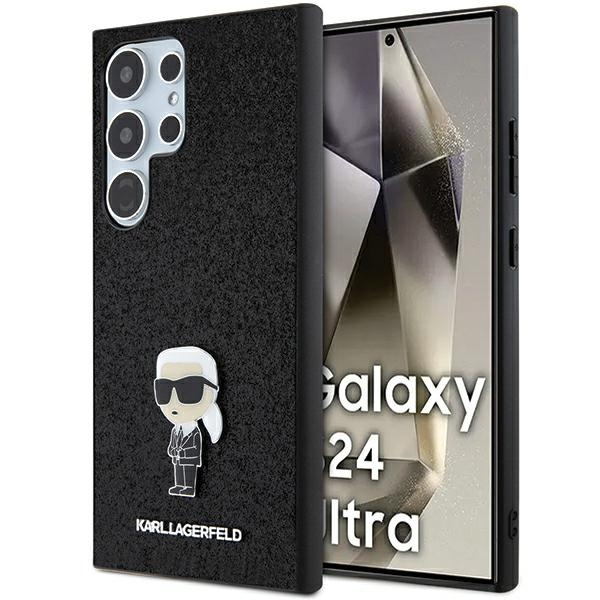 Etui Karl Lagerfeld KLHCS24LGKNPSK S24 Ultra S928 czarny/black hardcase Fixed Glitter Ikonik Logo Metal Pin Case