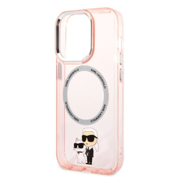 Etui KARL LAGERFELD Apple iPhone 14 Pro IML NFT Karl&Choupette Magsafe Różowy Hardcase