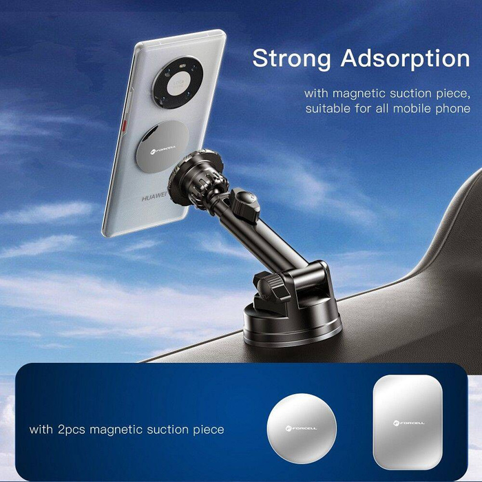 FORCELL F-Grip Excelence uchwyt samochodowy do szyby/deski/kratki magnetyczny czarny