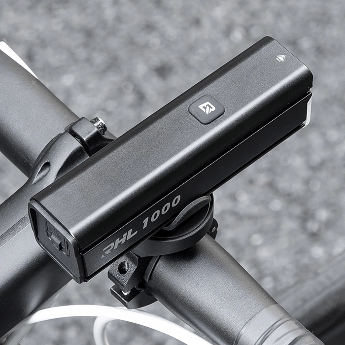 Lampka rowerowa przednia Rockbros 24610002001 1000 lm + kabel USB-C - USB-A - czarna