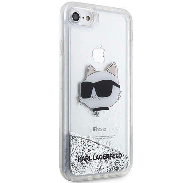 Etui Karl Lagerfeld KLHCI8LNCHCS iPhone 7/8/ SE 2020/2022 srebrny/silver hardcase Glitter Choupette Head Case