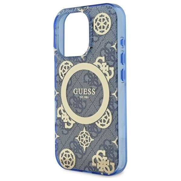 Etui Guess iPhone 16 Pro Max niebieski/blue hardcase IML Peony On 4G Background MagSafe