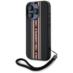 Etui Karl Lagerfeld Saffiano Athleisure  Stripes Cord do iPhone 15 Pro Max czarno-czerwony
