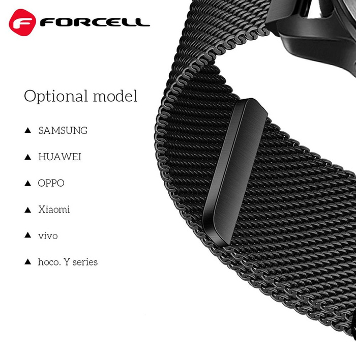 Pasek do Samsung Galaxy Watch Forcell F-Design FS11 magnetyczny stal 20 mm czarny