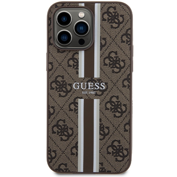 Etui Guess Guhmp15xp4rpsw Iphone 15 Pro Max 6.7" Brązowy/brown Hardcase 4g Printed Stripes Magsafe Case