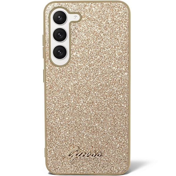 Etui Guess GUHCS23SHGGSHD S23 S911 złoty/gold hard case Glitter Script Case