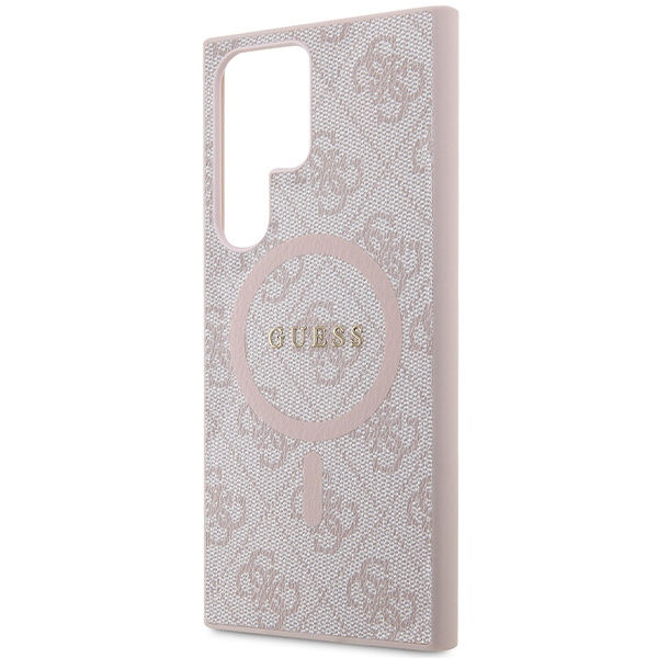Etui Guess GUHMS24LG4GFRP S24 Ultra S928 różowy/pink hardcase 4G Collection Leather Metal Logo MagSafe Case