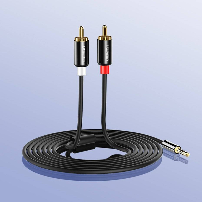Ugreen kabel przewód audio 3,5 mm mini jack - 2RCA 3m czarny (10590)