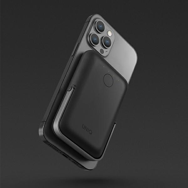 UNIQ Powerbank Hoveo 5000mAh USB-C 20W PD Fast charge Wireless Magnetic szary/charcoal grey