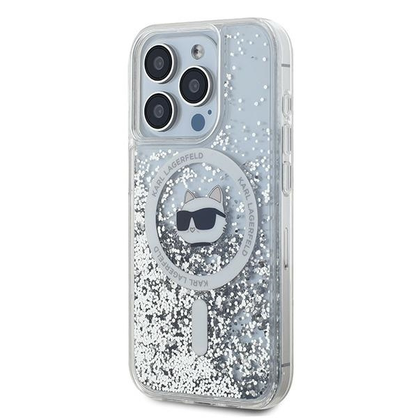 Etui Karl Lagerfeld KLHMP15XLGCHSGH iPhone 15 Pro Max 6.7" hardcase transparent Liquid Glitter Choupette Head Magsafe