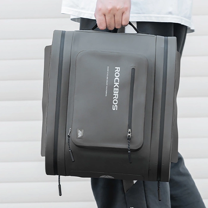 Sakwa rowerowa Rockbros wodoodporna, na bagażnik, pojemność 14l - szara