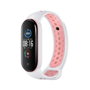 Beline pasek Design Mi Band 7/6/5biało-różowy /white-pink