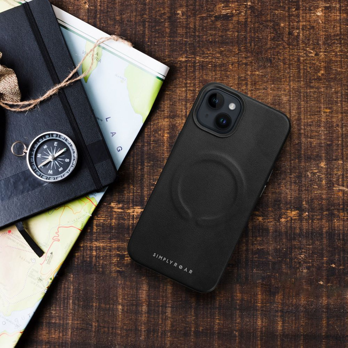 ROAR futerał LEATHER MAG kompatybilny z MagSafe do IPHONE 12 Pro Czarny