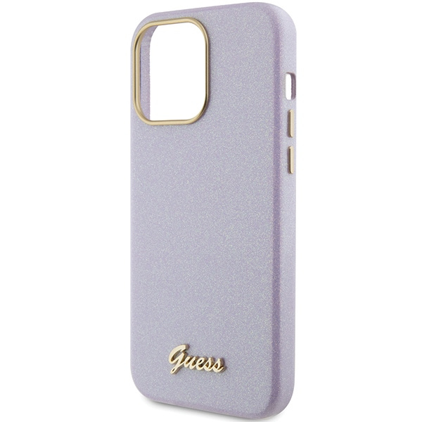 Etui Guess GUHCP15XPGMCSL iPhone 15 Pro Max 6.7" liliowy/lilac hardcase Glitter Glossy Script