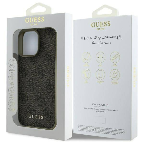 Etui Guess iPhone 16 Pro brązowy/brown hardcase 4G Charms Collection