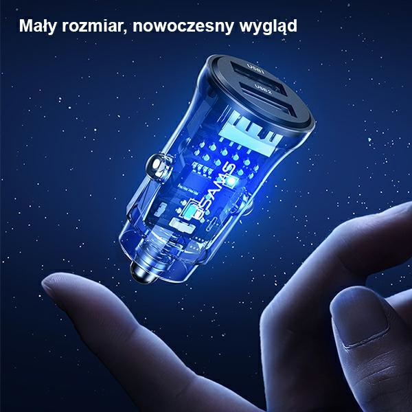USAMS Ład. sam. C31 3A 2xUSB-A Fast Charge czarny/black CC162CC01(US-CC162)