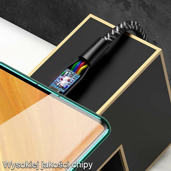 USAMS Kabel pleciony U41 USB-C Fast Charge 3m czerwony/red SJ398USB02 (US-SJ398)