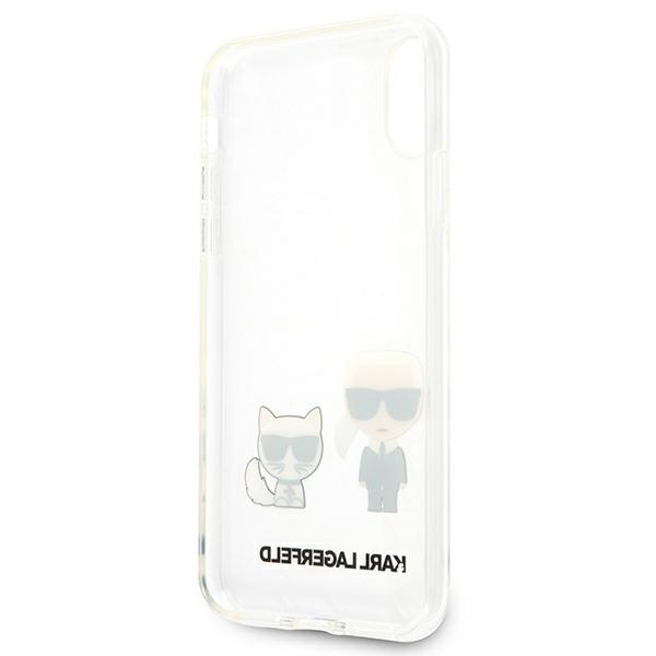 Etui KARL LAGERFELD Apple iPhone Xs Max Transparent Karl & Choupette Bezbarwny Hardcase