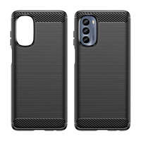 Etui Carbon Case etui do Motorola Moto G62 5G elastyczny silikonowy karbonowy pokrowiec czarne Case