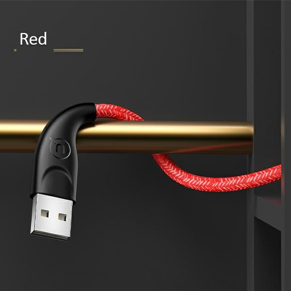 USAMS Kabel pleciony U41 Lightning Fast Charge 3m czerwony/red SJ397USB02 (US-SJ397)