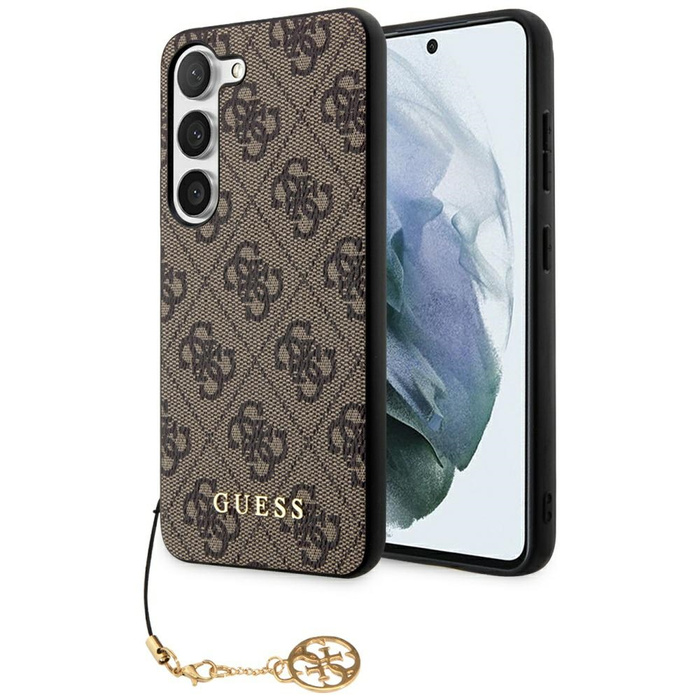 Etui Guess GUHCS23SGF4GBR S23 S911 brązowy/brown hardcase 4G Charms Collection Case