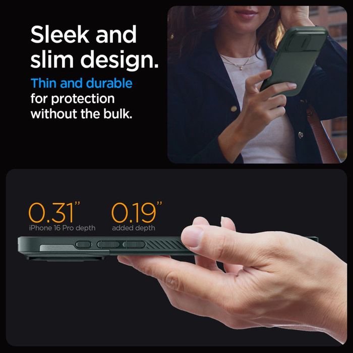 ETUI SPIGEN OPTIK ARMOR MAG MAGSAFE IPHONE 16 PRO MAX ABYSS GREEN