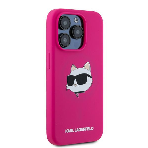 Etui Karl Lagerfeld KLHMP15XSCHPPLF iPhone 15 Pro Max 6.7" różowy/fuschia hardcase Silicone Choupette Head MagSafe