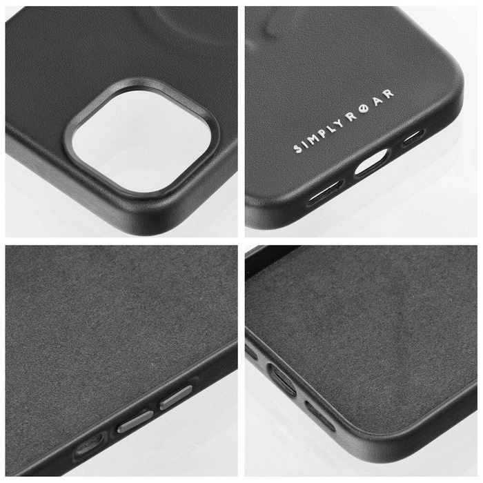 ROAR futerał LEATHER MAG kompatybilny z MagSafe do IPHONE 13 Pro Czarny